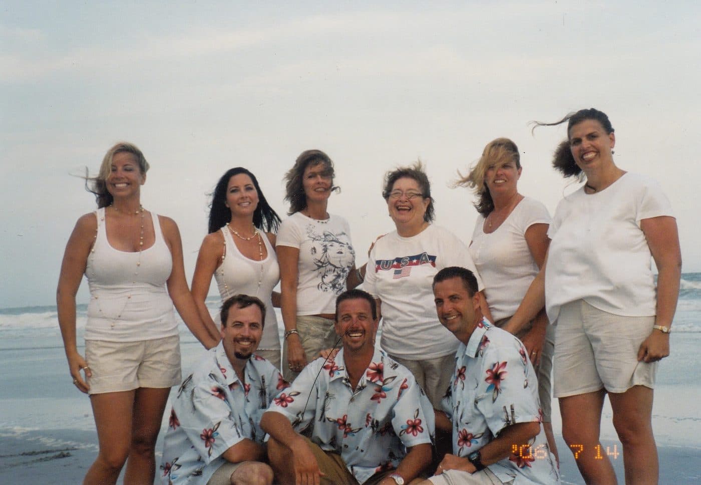Myrtle Beach, 2004. The Williams clan descends on the Atlantic coast. He is the handsome one in the front.